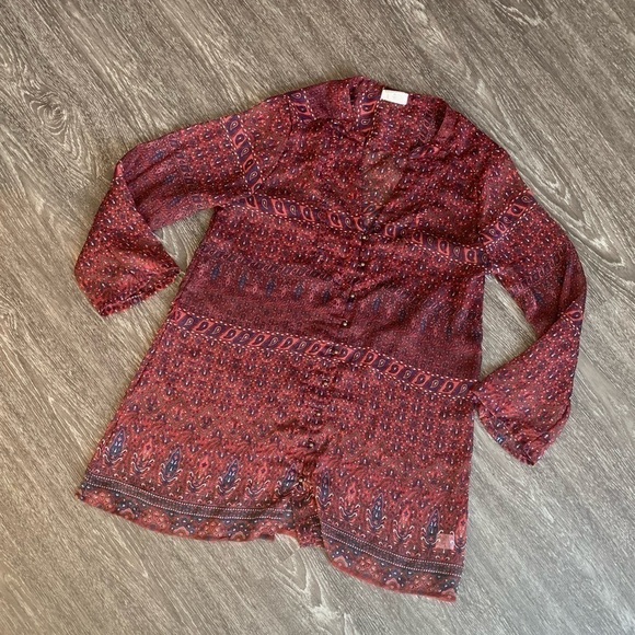 Converse All Star sheer button down shirt. Medium - Picture 2 of 15